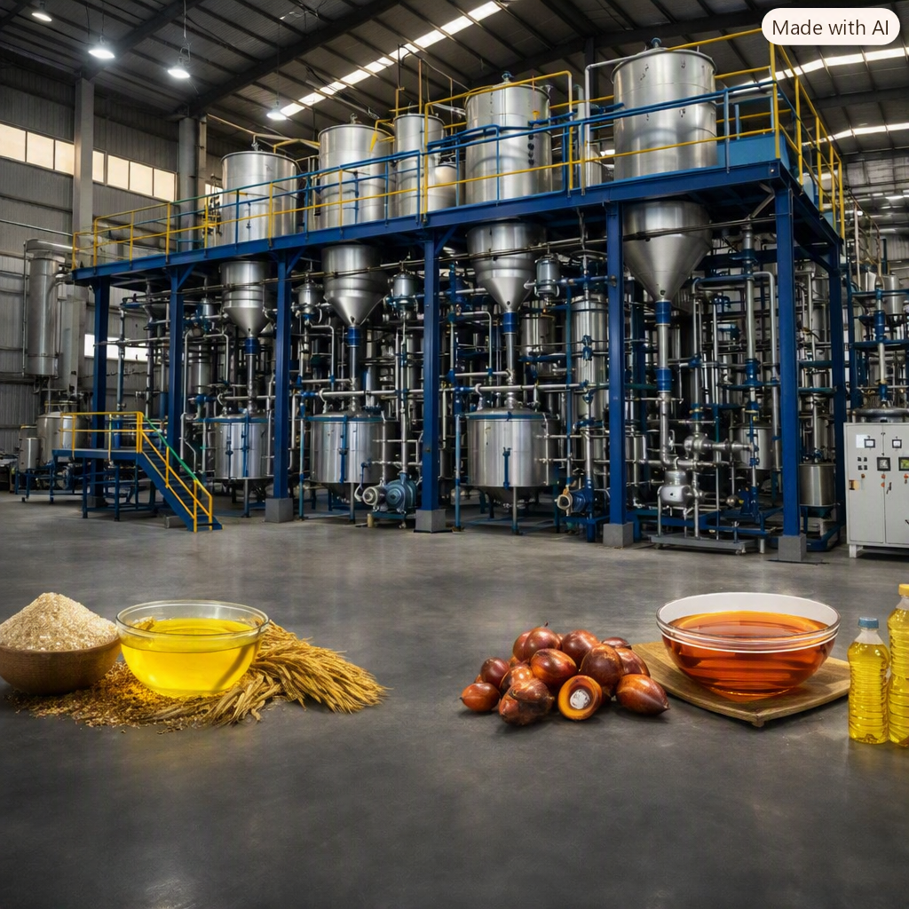 Rice bran oil refinery